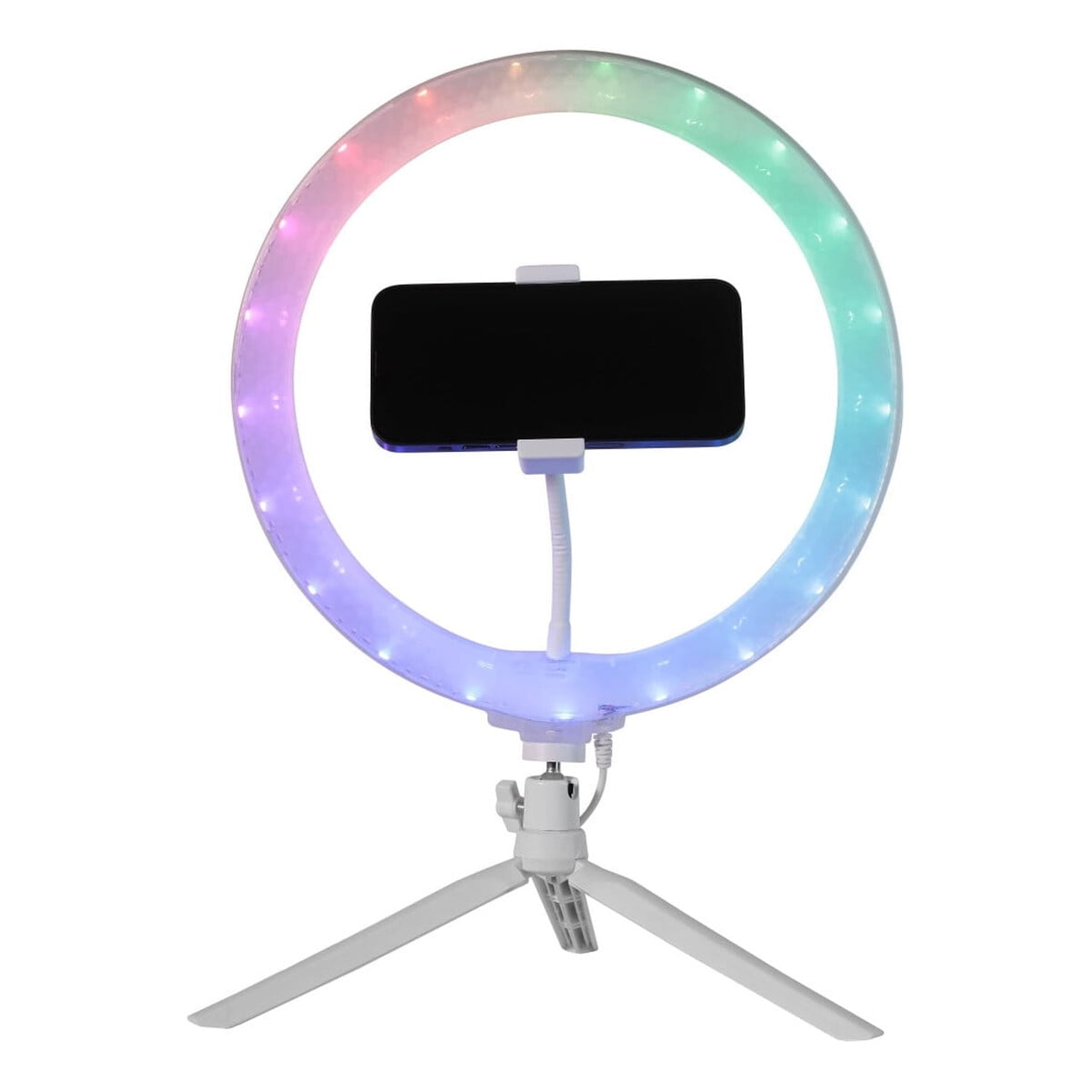 Aro De Luz Vivitar 12 Led Rgb Trapode Ajustable Celular