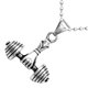 thumbnail image 2 of Hombres Deporte Gimnasio Fitness Levantamiento de pesas Collar Colgante Acero inoxidable Plata, 2 of 3