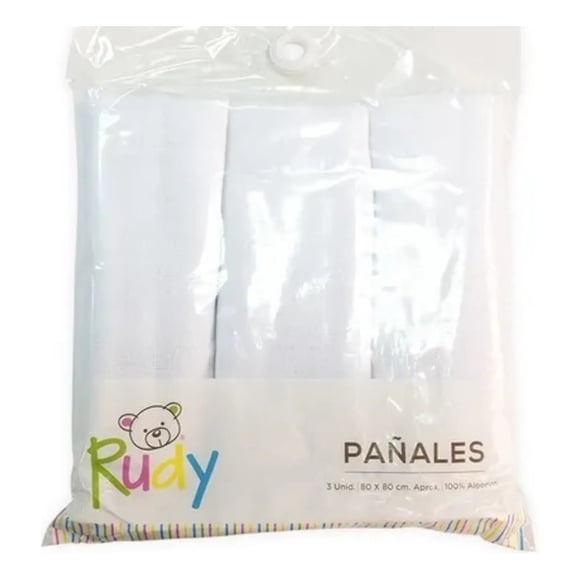 Set De Pañales De Tela Blacos 3u 80x80cm