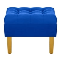 Bodevir - Pouf Wood 1C Felpa 01 Azul Rey