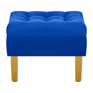 Bodevir - Pouf Wood 1C Felpa 01 Azul Rey