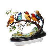 Magideal - Adorno De Escritorio Con Forma De Rama De Pájaro, Acrílico Teñido, Placa Plana 2D Para Recuerdos De Fiesta, Coleccionable, Para Exhibir En El Mueble D