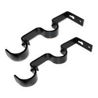 Metalhsa - Pack 2 Unidades Soporte Doble Muro De Metal Negro 19/28 Mm