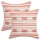 thumbnail image 1 of REGALWOVEN Fundas de Cojín Decorativas Boho a Rayas Paquete de 2 Fundas de Cojín Cuadradas Suaves para Sofá Dormitorio Sala de Estar Decoración del Hogar Rosa 18" x 18", 1 of 7