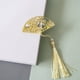 thumbnail image 1 of 1pc Traditional Chinese Folding Fan Bookmark - Perfect for Reading Newspapers & Office Supplies!, 1 of 5