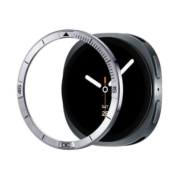 Protector de pantalla Spigen Bezel Tune para Galaxy Watch 8 de 44 mm, color plateado