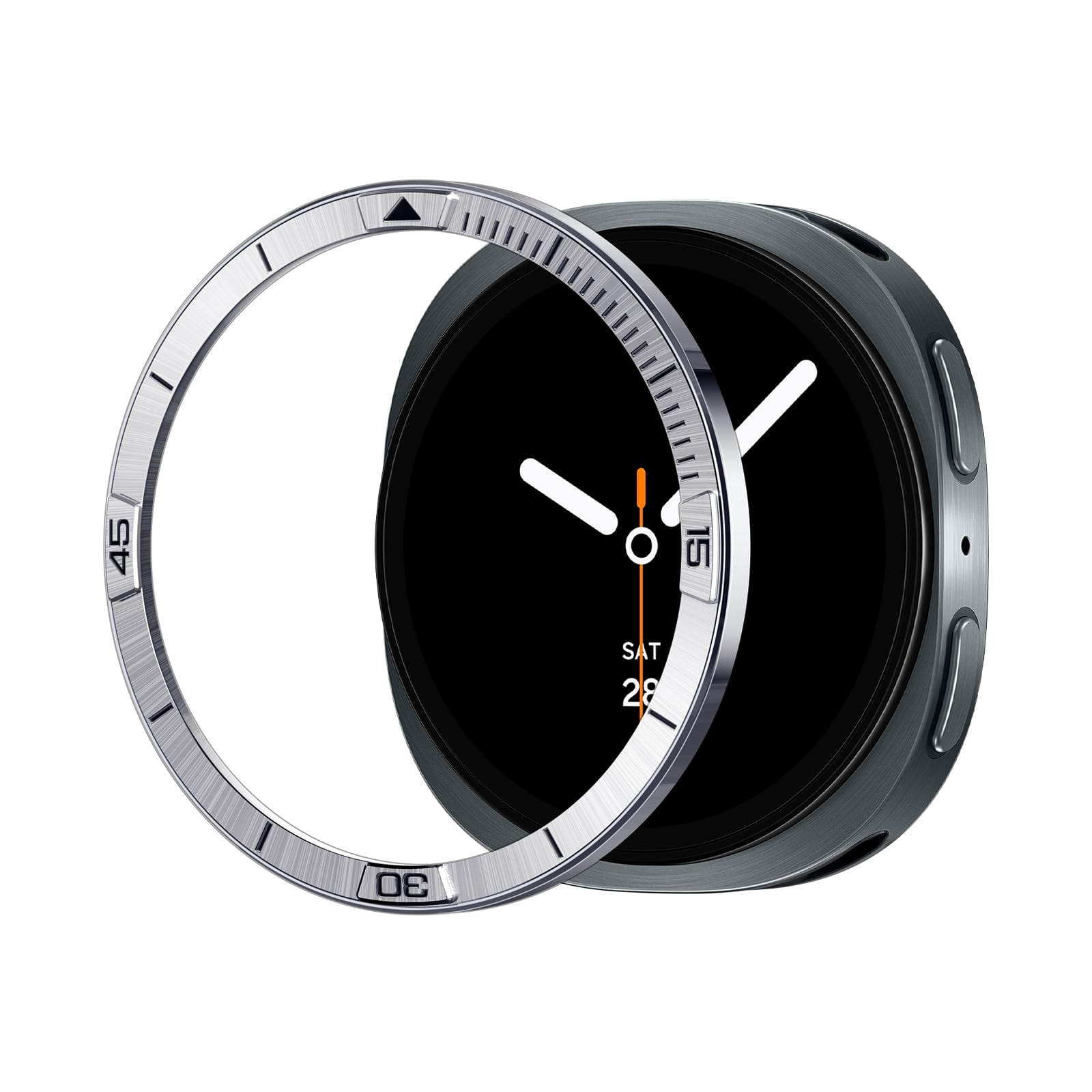 Protector De Pantalla Spigen Bezel Tune Para Galaxy Watch 8 De 44 Mm, Color Plateado