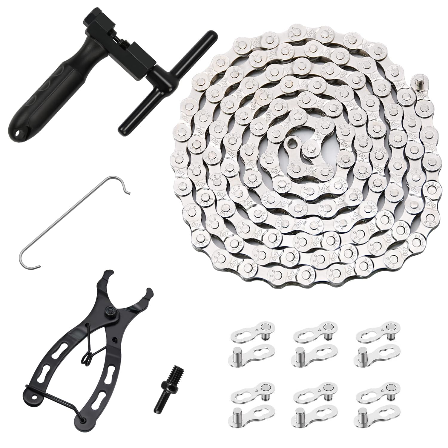 Kit De Cadenas Para Bicicleta Ruby.q De Una Sola Velocidad, 6/7/8 Velocidades Con Rompecadenas