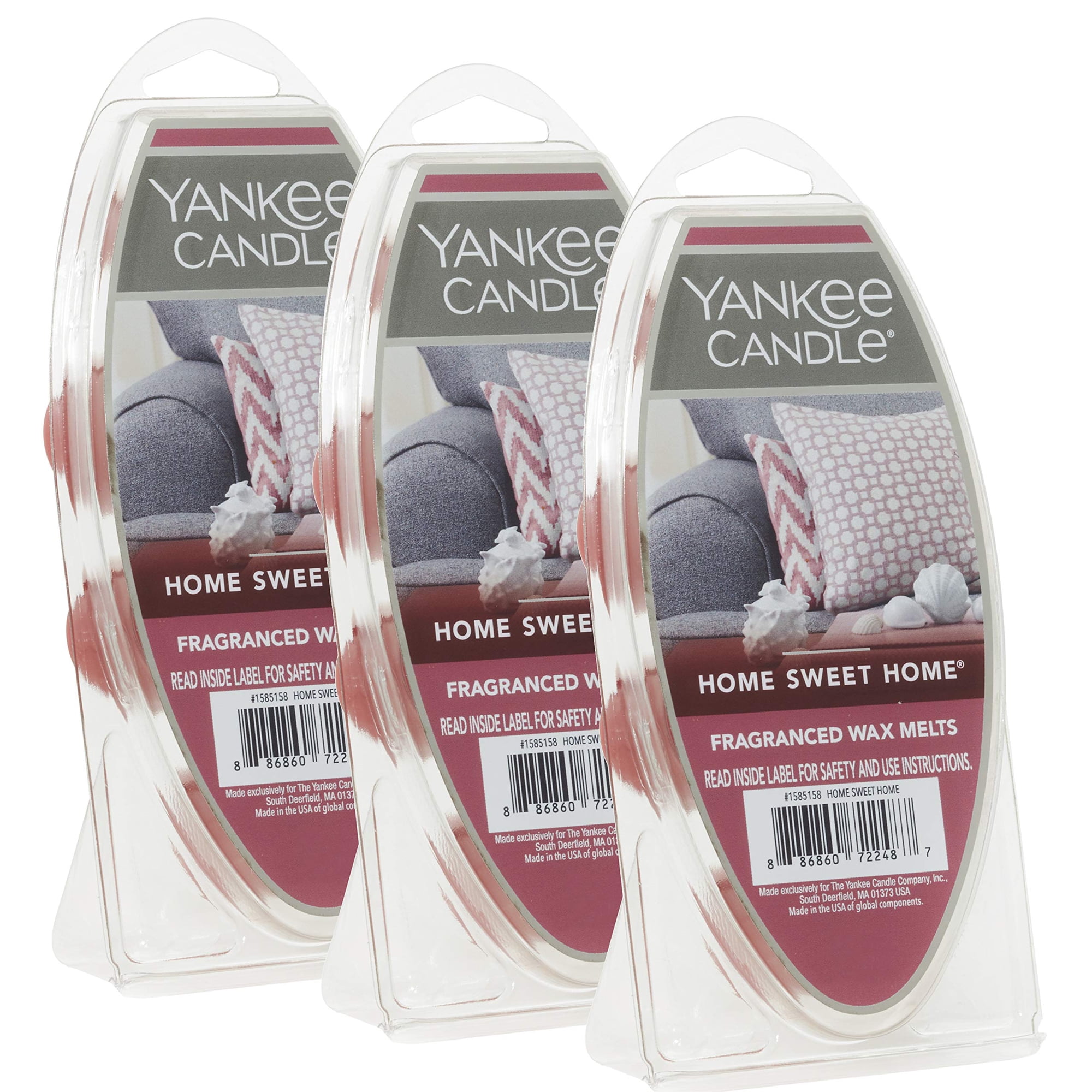 Yankee Candle - Vela Wax Melts Yankee Home Home Sweet Home, 6 Unidades (paquete De 3)