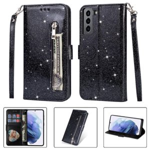 Funda Para Foxdock Elegante Funda Samsung Galaxy S21 5G Glitter Con Cremallera-Ideal Para El Uso Diario