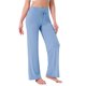 thumbnail image 4 of INSPIRE CHIC Pantalones de pijama para mujer de pierna ancha con cordón, pantalones de chándal elásticos, pantalones de salón Palazzo, pantalones de yoga para dormir M Azul claro, 4 of 6