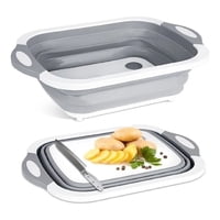 Genérico - Tabla De Cortar 3 En 1 De Silicona Plegable Drenaje Cocina