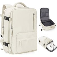 Genérica - Mochila De Viaje Cabina Avión Impermeable 40Lt Zapatos Usb, Beige, Puede Separar Zonas Húmedas Y Secas, Con Compartimento Independiente Para Zapatos.