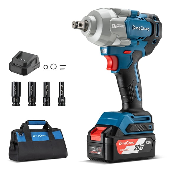 Llave de impacto inalámbrica Dong Cheng, 20 V, 515 pies-libras, torque