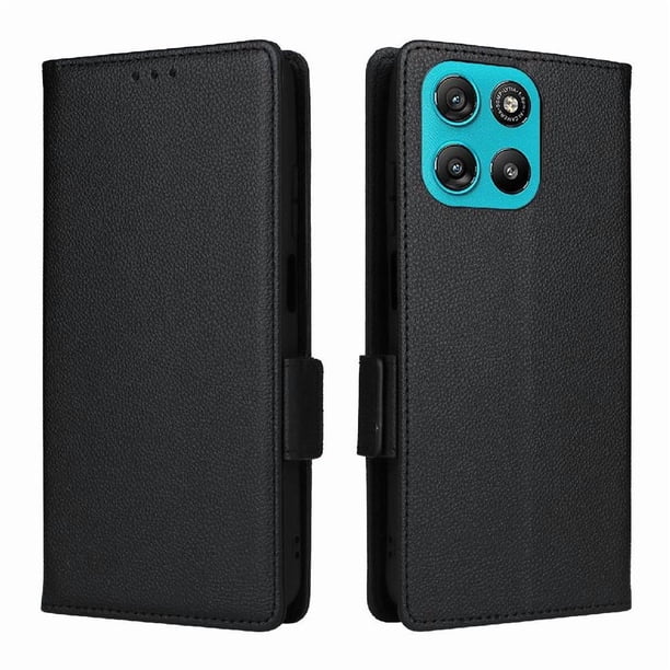 Funda Cartera para Motolora Moto G57 Tapa Flip con Ranuras y Soporte Negro
