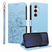 Funda Billetera Foxdock Compatible Con Samsung Galaxy S24 Fe, Diseño Perrito Tierno, Ranuras Para Tarjetas Y Soporte Plegable