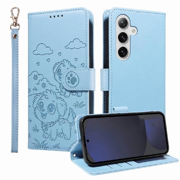 Funda Billetera FOXDOCK Compatible con Samsung Galaxy S24 FE, Diseño Perrito Tierno, Ranuras para Tarjetas y Soporte Plegable