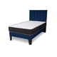 thumbnail image 1 of Cama 1 plaza completa Base americana + colchón de resortes + respaldo cuadros azul, 1 of 2
