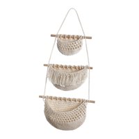 Magideal - Cestas De Frutas Colgantes Para Interiores, Soporte Para Maceta, Cesta De Almacenamiento Multifuncional, Cesta Colgante De Macramé Para R Bomb , Beige