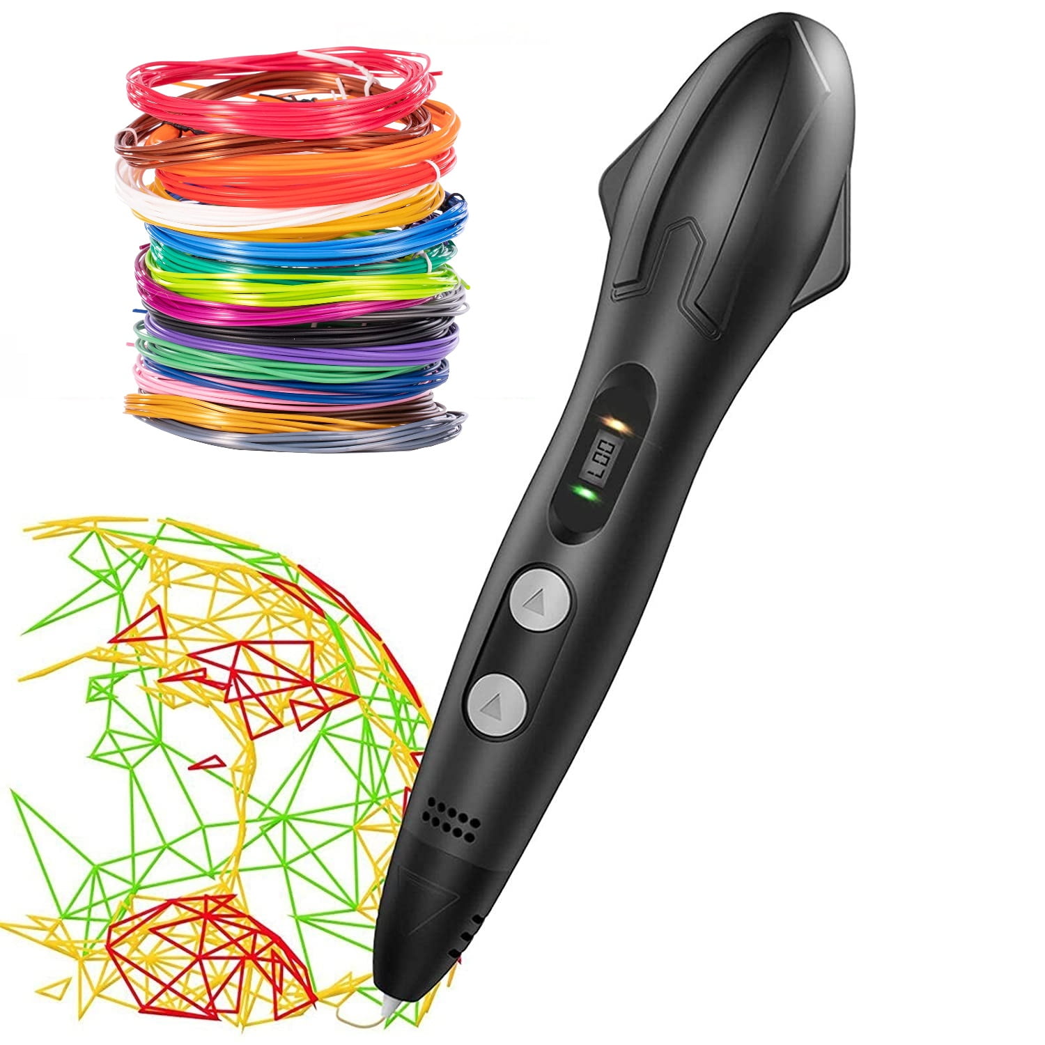 Castletec - Lapiz Impresora 3d Sm-03 Pla Abs + 54mts Filamentos - Negro