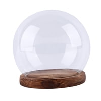 Magideal - Cloche De Cristal Con Forma De Bola, Estuche De Exposición, Centro De Mesa Redonda Para Oficina, Decoración Del Día De San Valentín, Cúpula Con Forma 10Cm