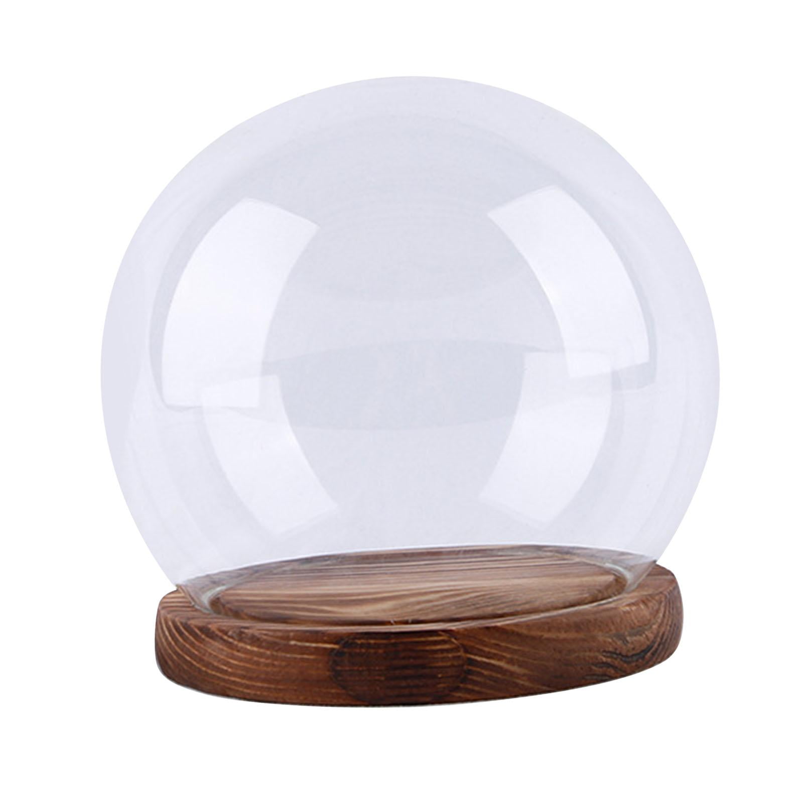 Magideal - Cloche De Cristal Con Forma De Bola, Estuche De Exposición, Centro De Mesa Redonda Para Oficina, Decoración Del Día De San Valentín, Cúpula Con Forma 10cm