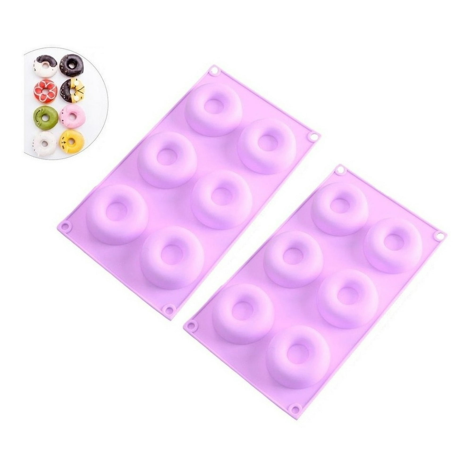 Genérico - Pack X2 Moldes Silicona Moldes De Silicona Donuts Mini Dona