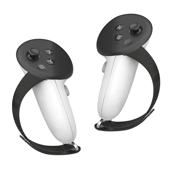 Compatible con Meta Quest 3/3S Estuche protector con agarre Diseño antideslizante y resistente a caídas Correa de muñeca ajustable ABS y nailon duraderos - Negro
