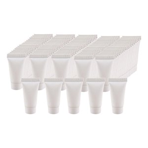 Ioensy - 100 Uds. Botella Vacía De Tubos Blandos De 5Ml Con Tapas Para Crema De Maquillaje Blanca