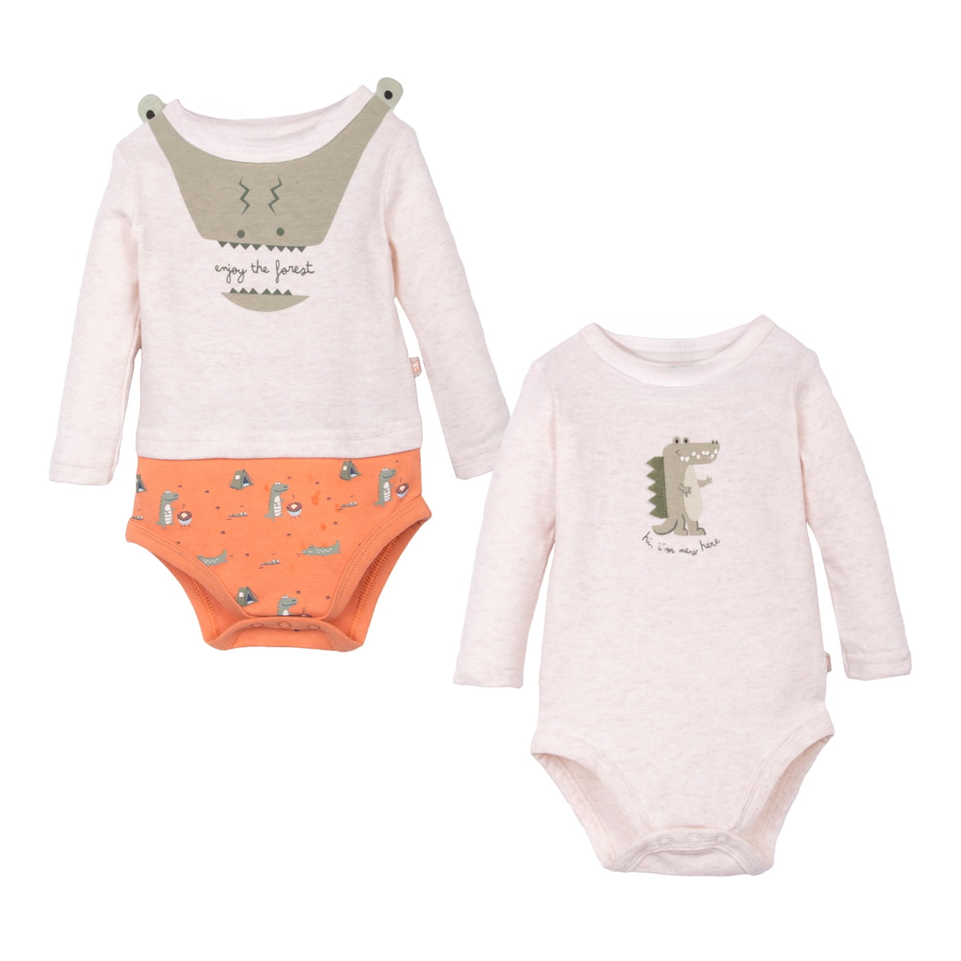 Pillin - Bipack Body Recién Nacido Niño Manga Larga Estampado Cocodrilos