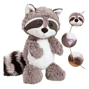 Genérica - Peluche Mapache Gris Encantador Mapache Lindo Suave Muñeco 28Cm