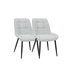 Habita2 Chile - Pack 2 Sillas Tapizada Merichair Black Gris Claro