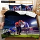 thumbnail image 1 of v2538 Bed Sheets Football Duvet Cover Set Football with Fire Youth Sports Teens Bedding Set Football Double Queen King Size Polyester Qulit Cover 3-Piece Bedding Set (1 Duvet Cover + 2 Pillow Shams) B, 1 of 5