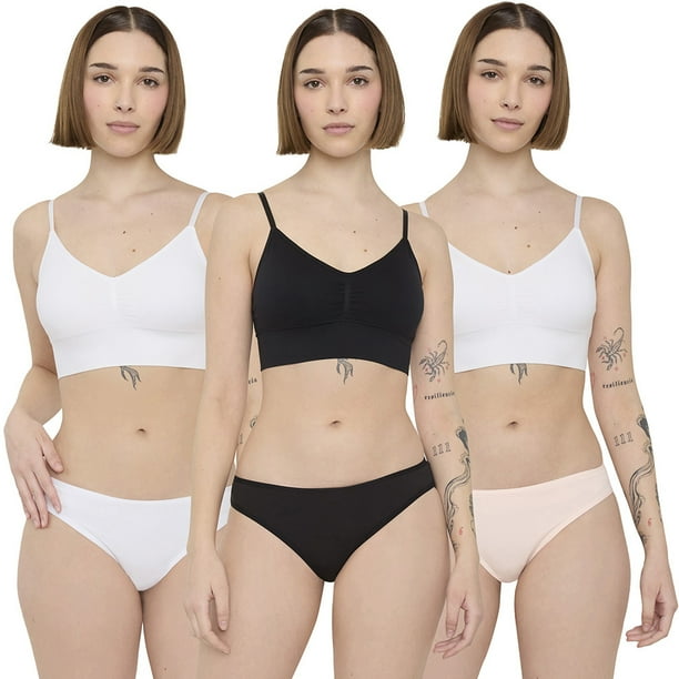 Tripack Calzón Mujer Básico Rosado/Negro/Blanco Corona