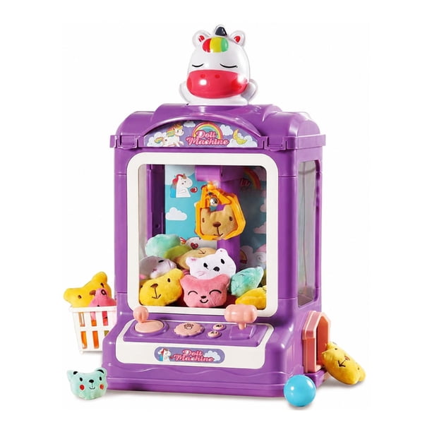 Juguete Mini Maquina Saca Peluche Garra Kawaii Doll Machine purpura