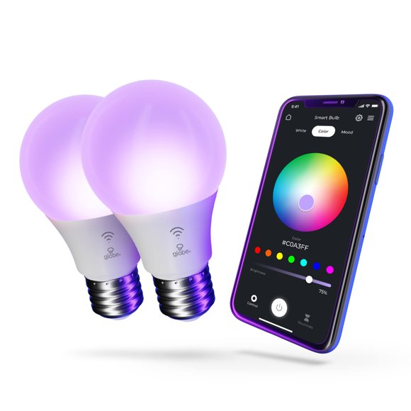 Bombilla LED Globe Electric 10 W Multicolor Wi‑Fi (2 unidades)