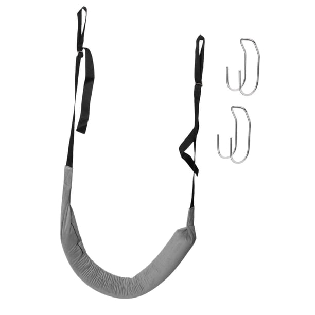 Cinturón Retractor Lumbar con Correa Elástica de Tracción, Portátil, para Familias, Personas Discapacitadas, Arnés Espinal Ajustable, Cinturón de Trac con gancho gris