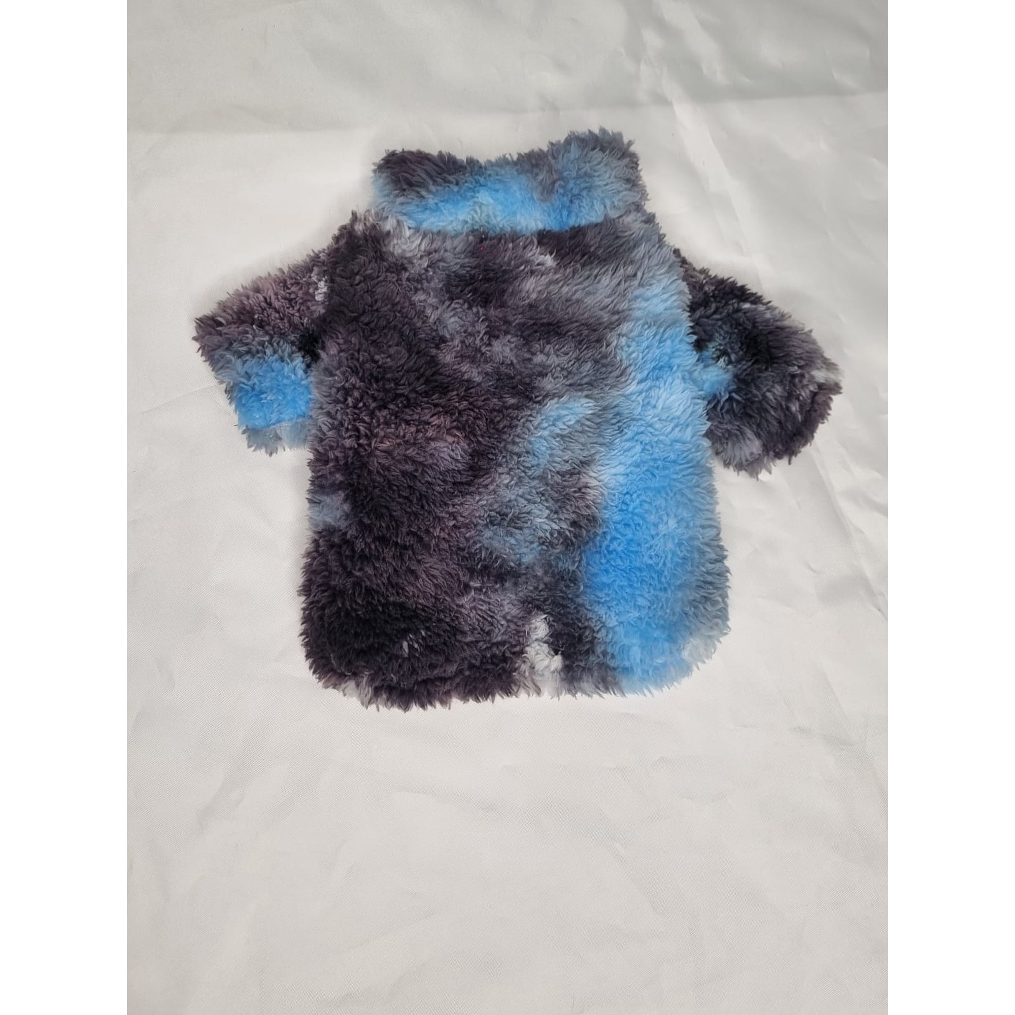 Polerón mascota cordero celeste tie dye talla S corto