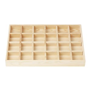 Magideal - Caja De Bandeja Para Joyería, Estuche De Exposición Para Joyería, Organizador De Joyería Elegante Y Práctico De Madera, Almacenamiento De Joyería Para 24 Rejillas