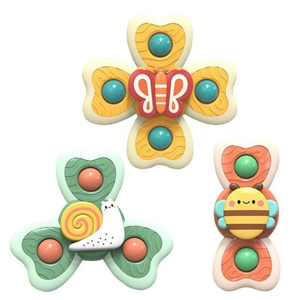 Suction Cup Spinning Top Toys, Insects Suction Spinner Toys For Babies, Window Suction Toys For Baby High Chair Tray Bath Table Airplane Travel, Sensory Toys And Best Gift For Toddlers