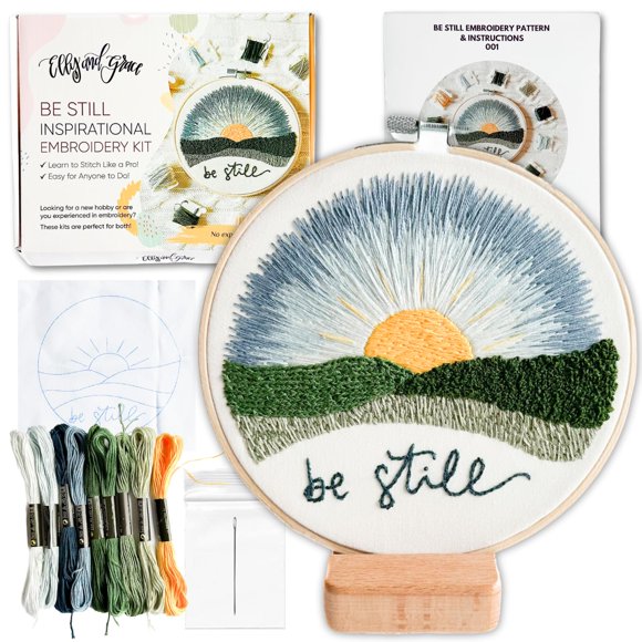 Kit de bordado Elly and Grace 15 cm "Be Still"
