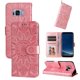 thumbnail image 1 of Funda tipo cartera FOXDOCK para Samsung Galaxy S8 , diseño girasol en relieve, cuero PU, cierre magnético, soporte y tarjetero, 1 of 5