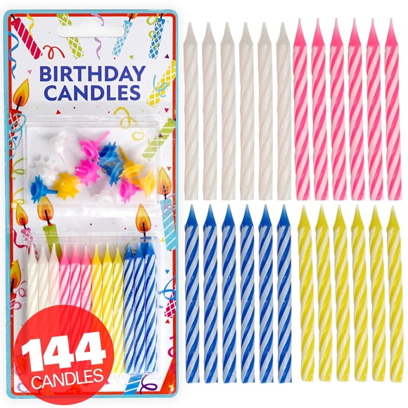 Velas Hampton Distribution - Pack de 144 multicolores