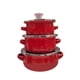thumbnail image 4 of Juego De 3 Mini Ollas Esmaltadas, Juego De Utensilios De Cocina Esmaltados Portátiles Universales Para Cocinar En Casa, Rojo, 4 of 5
