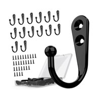 Magideal - 15 Ganchos Para Sombreros, Toallas, Puertas, Percheros Con Tornillo, Ganchos Para Albornoces Con Una Sola Punta Para Armario, Toallas, Llaves Y Alborn