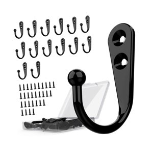 Magideal - 15 Ganchos Para Sombreros, Toallas, Puertas, Percheros Con Tornillo, Ganchos Para Albornoces Con Una Sola Punta Para Armario, Toallas, Llaves Y Alborn