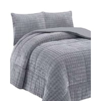 Genérico - Cubrecama Con Chiporro Con Relieve 2P Gris