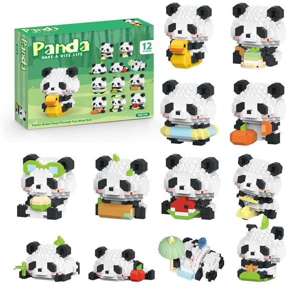 Set de Bloques de Construcción APENGBAOL 12 Pandas Micro Mini