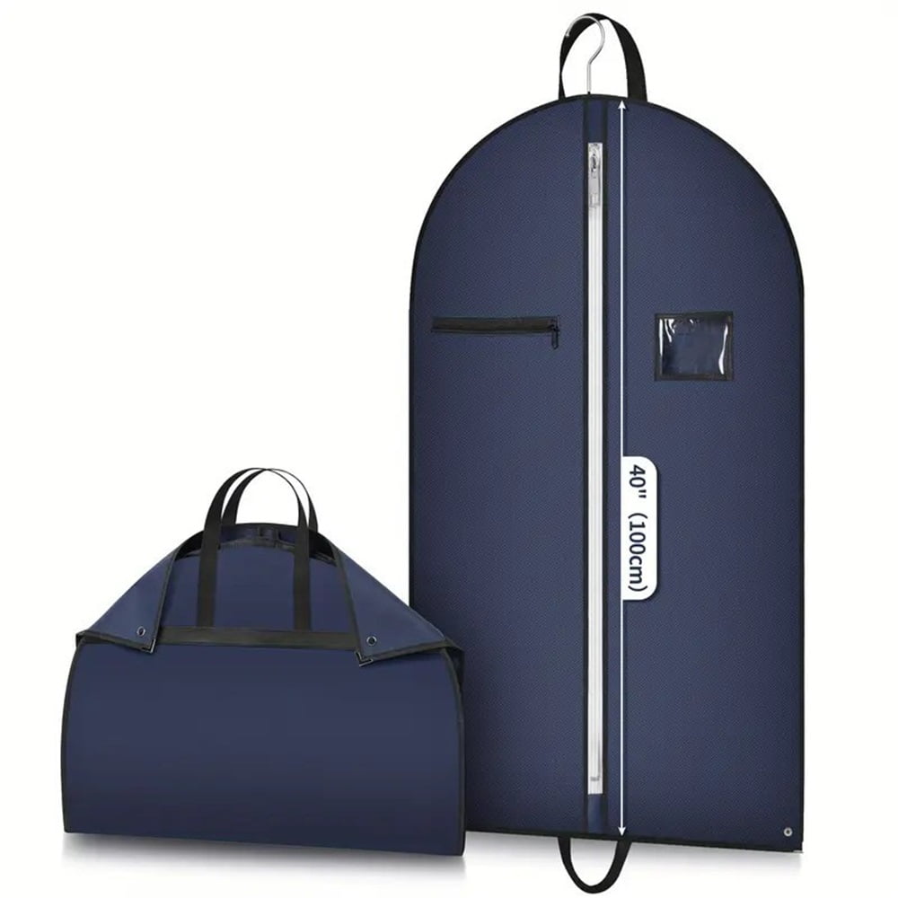 Xusx111 - 2 Paquetes De 40 Pulgadas De Traje Bolsa Bolsa De Ropa Para Viajes Y Almacenamiento, Bolsas De Ropa Para Colgar Ropa Con Cremallera Y Ventana Transparente Visible, Negro