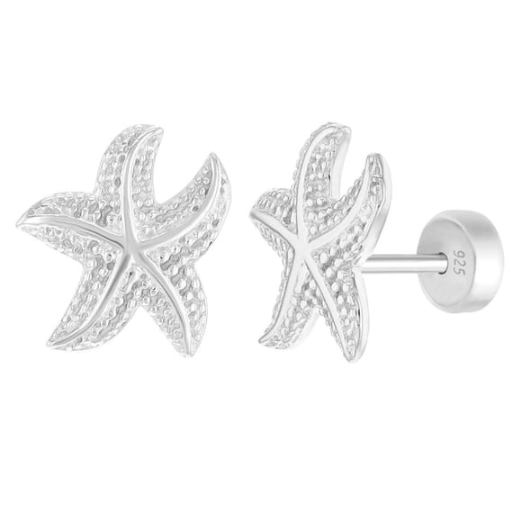 Aros de estrella de mar plata 925
